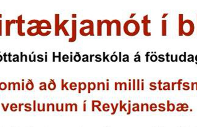Fyrirtækjamót 20.mars 2015 - Verslanir á Reykjanesinu - skráning hafin