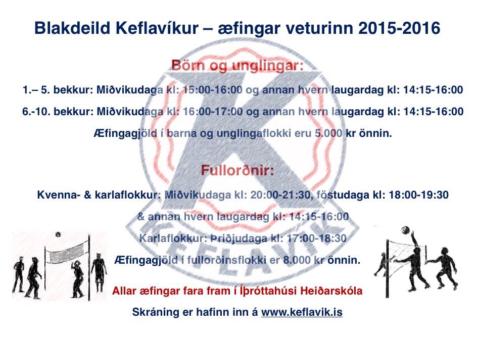 Blakæfingar 2015-2016 Skráning hafin